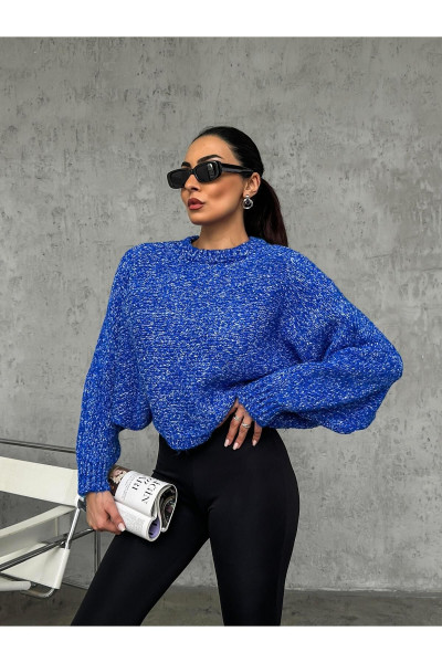 Kadın Yarım Balıkçı Oversize Yumuşak Mavi Kazak Kadın Yarım Balıkçı Oversize Yumuşak Mavi Kazak