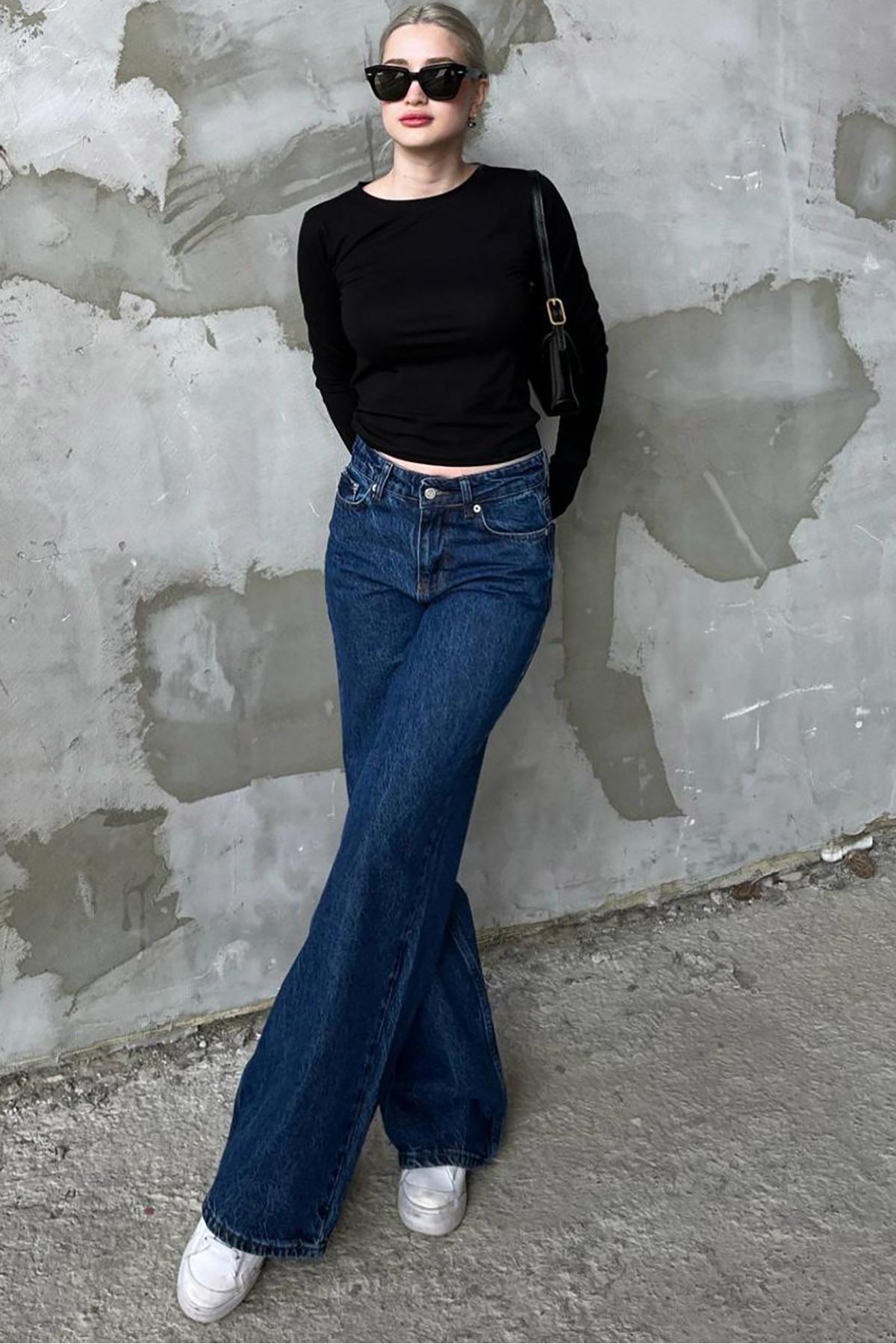Koyu Mavi Straight Wide Kadın Jean MG1996 Koyu Mavi Straight Wide Kadın Jean MG1996