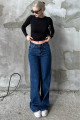 Koyu Mavi Straight Wide Kadın Jean MG1996 Koyu Mavi Straight Wide Kadın Jean MG1996