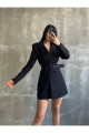 Kadın Siyah Kemerli Blazer Ceket Kadın Siyah Kemerli Blazer Ceket