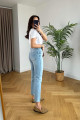 Penelope Kar Yıkama Mom Kot Pantolon Mavi (1 Beden Büyük Alın ) Penelope Kar Yıkama Mom Kot Pantolon Mavi (1 Beden Büyük Alın )