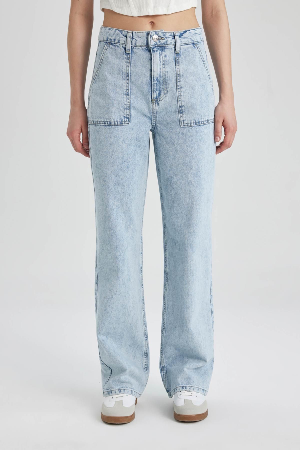 Wide Leg Kargo Yüksek Bel Uzun Jean Yıkamalı Pantolon B8249ax24sp Wide Leg Kargo Yüksek Bel Uzun Jean Yıkamalı Pantolon B8249ax24sp