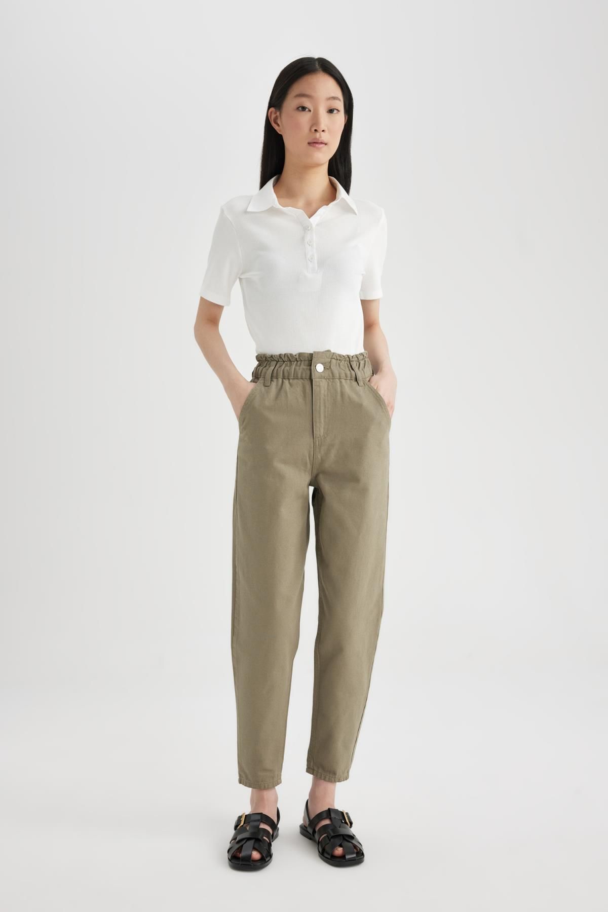 Paperbag Gabardin Pantolon Yüksek Bel Cepli Basic Düz Standart Paça S2790az24sm Paperbag Gabardin Pantolon Yüksek Bel Cepli Basic Düz Standart Paça S2790az24sm