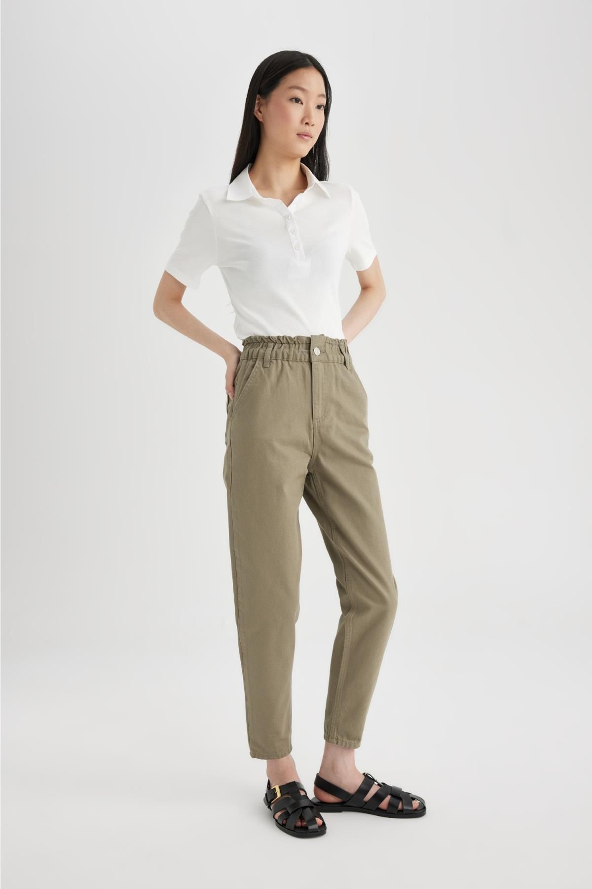 Paperbag Gabardin Pantolon Yüksek Bel Cepli Basic Düz Standart Paça S2790az24sm Paperbag Gabardin Pantolon Yüksek Bel Cepli Basic Düz Standart Paça S2790az24sm