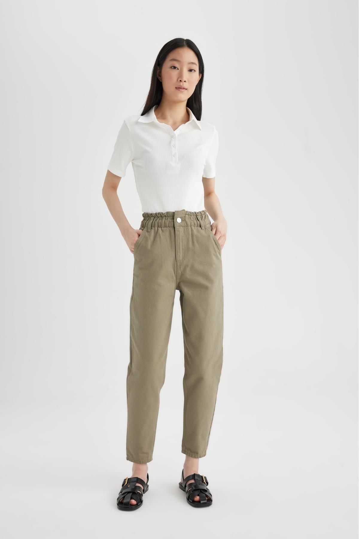 Paperbag Gabardin Pantolon Yüksek Bel Cepli Basic Düz Standart Paça S2790az24sm Paperbag Gabardin Pantolon Yüksek Bel Cepli Basic Düz Standart Paça S2790az24sm