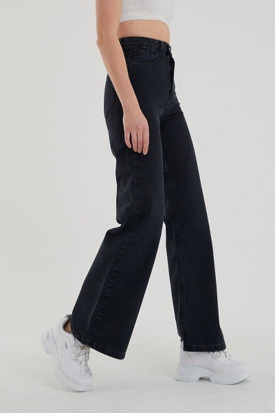 Siyah Likralı Süper Yüksek Bel Salaş Jean Pantolon. (süper Yüksek.) Wide Leg 2024 Siyah Likralı Süper Yüksek Bel Salaş Jean Pantolon. (süper Yüksek.) Wide Leg 2024