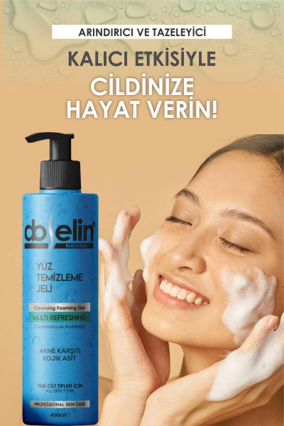 Yüz Temizleme Jeli-Normal/Karma Ciltler–Akne, Siyah Nokta–Kojik Asit 400ml Yüz Temizleme Jeli-Normal/Karma Ciltler–Akne, Siyah Nokta–Kojik Asit 400ml