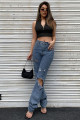 Kadın Siyah Yarım Fermuarlı Sıfır Kol Crop Top Bluz Kadın Siyah Yarım Fermuarlı Sıfır Kol Crop Top Bluz