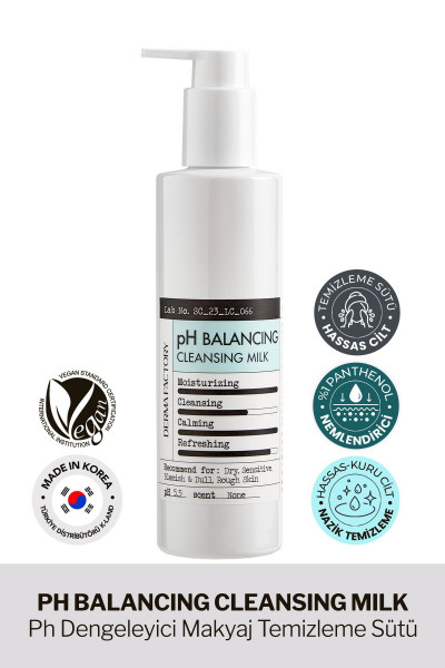 Ph Dengeleyici Nazik Makyaj Temizleme Sütü Derma Factory Ph Balancing Cleansing Milk 240ml Ph Dengeleyici Nazik Makyaj Temizleme Sütü Derma Factory Ph Balancing Cleansing Milk 240ml