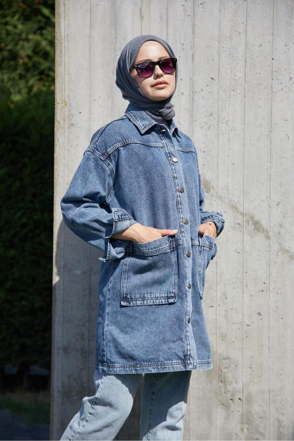 Kadın Oversize Kot Ceket Kadın Oversize Kot Ceket