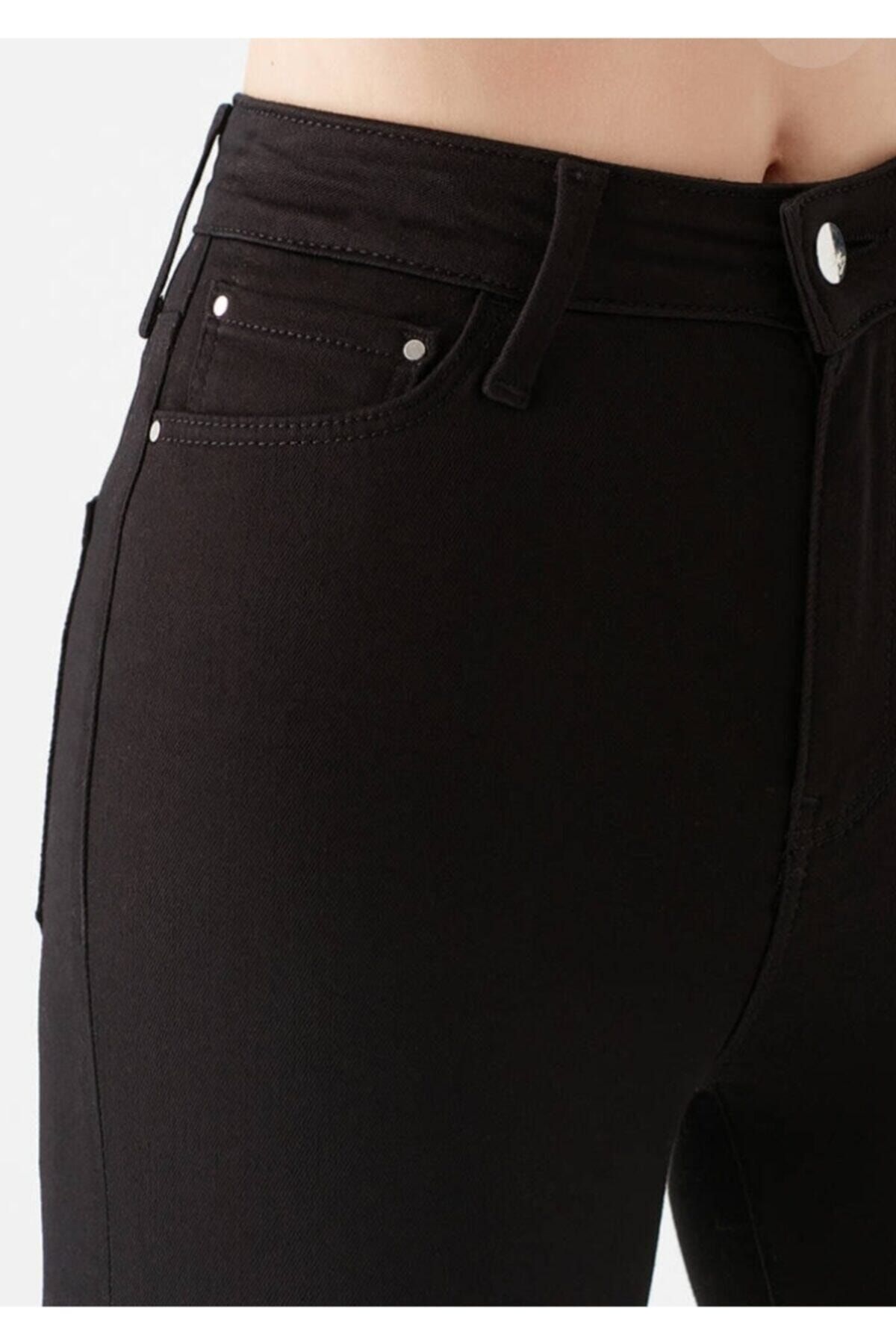 Kadın Siyah Dar Paça Yüksek Bel Süper Skinny Pantolon Kadın Siyah Dar Paça Yüksek Bel Süper Skinny Pantolon