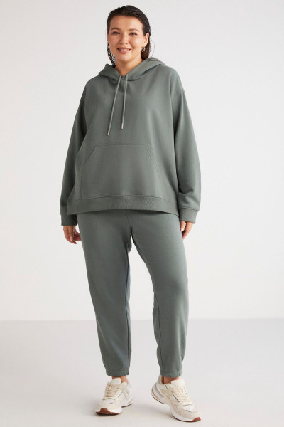 Terezabb Kadın Içi Polarlı Yumuşacık Comfort Fit Kapüşonlu Kanguru Cep Yeşil Büyük Beden Sweatshirt Terezabb Kadın Içi Polarlı Yumuşacık Comfort Fit Kapüşonlu Kanguru Cep Yeşil Büyük Beden Sweatshirt