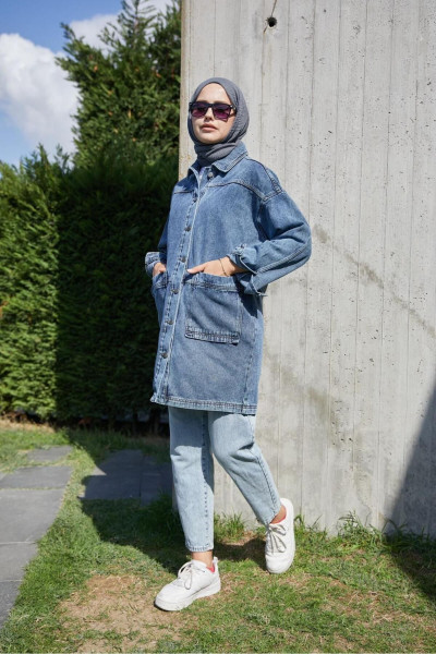 Kadın Oversize Kot Ceket Kadın Oversize Kot Ceket