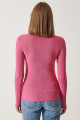 Kadın Pembe Cut Out Detaylı Fitilli Örme Bluz SF00005 Kadın Pembe Cut Out Detaylı Fitilli Örme Bluz SF00005
