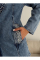 OREO Jeans Kadın Yaka ve Cepleri İnci ve Taş İşlemeli Denim Ceket OREO Jeans Kadın Yaka ve Cepleri İnci ve Taş İşlemeli Denim Ceket