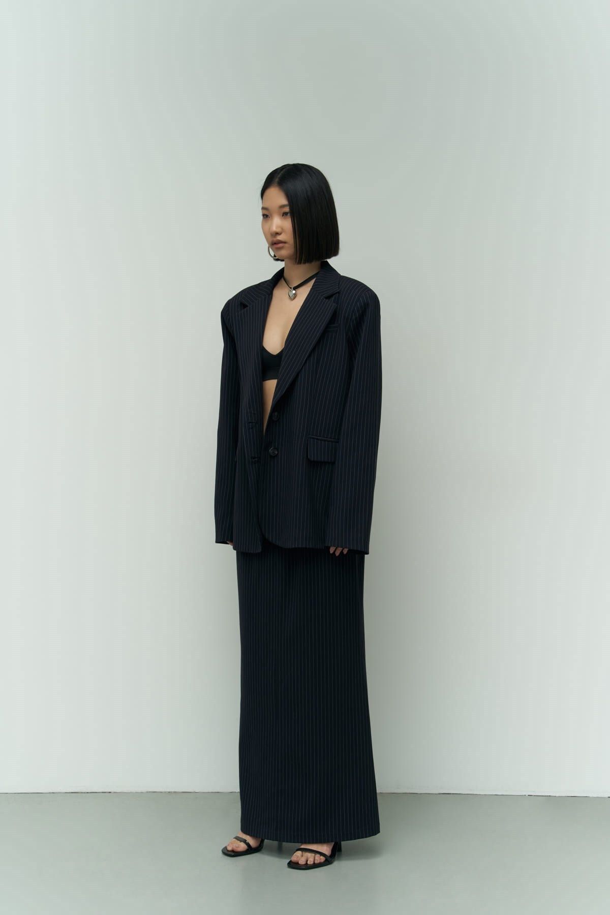 Mai Collection Bruno Çizgili Lacivert Blazer Mai Collection Bruno Çizgili Lacivert Blazer