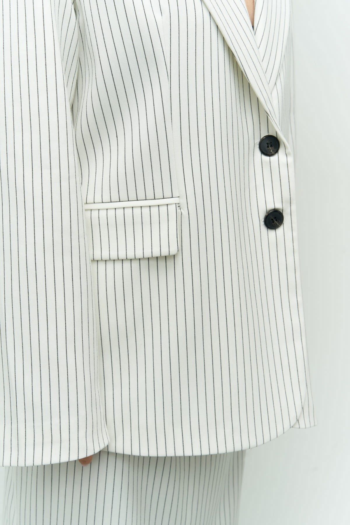 Mai Collection Bruno Çizgili Ekru Blazer Mai Collection Bruno Çizgili Ekru Blazer