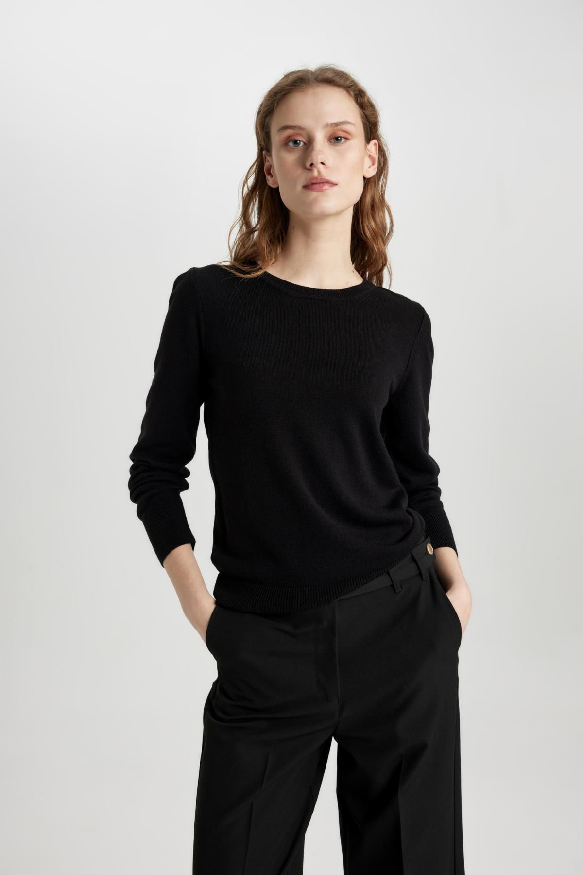 Regular Fit Yumuşak Dokulu Bisiklet Yaka Basic Düz Triko Kazak F7091az24wn Regular Fit Yumuşak Dokulu Bisiklet Yaka Basic Düz Triko Kazak F7091az24wn