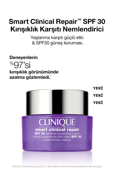 Smart Clinical Repair™ Spf 30 Kırışıklık Görünümü Karşıtı Krem 50ml | Hyalüronik Asit, Peptitler Smart Clinical Repair™ Spf 30 Kırışıklık Görünümü Karşıtı Krem 50ml | Hyalüronik Asit, Peptitler