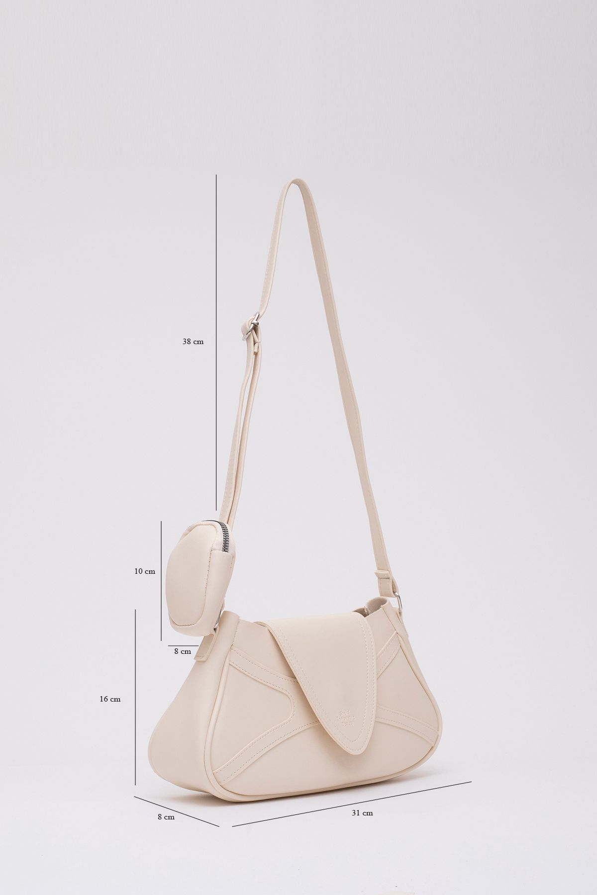 Krem Shk96 Suni Deri Tek Bölmeli Cüzdanlı Kol ve Omuz Çantası U:18 E:32 G:8 cm Krem Shk96 Suni Deri Tek Bölmeli Cüzdanlı Kol ve Omuz Çantası U:18 E:32 G:8 cm