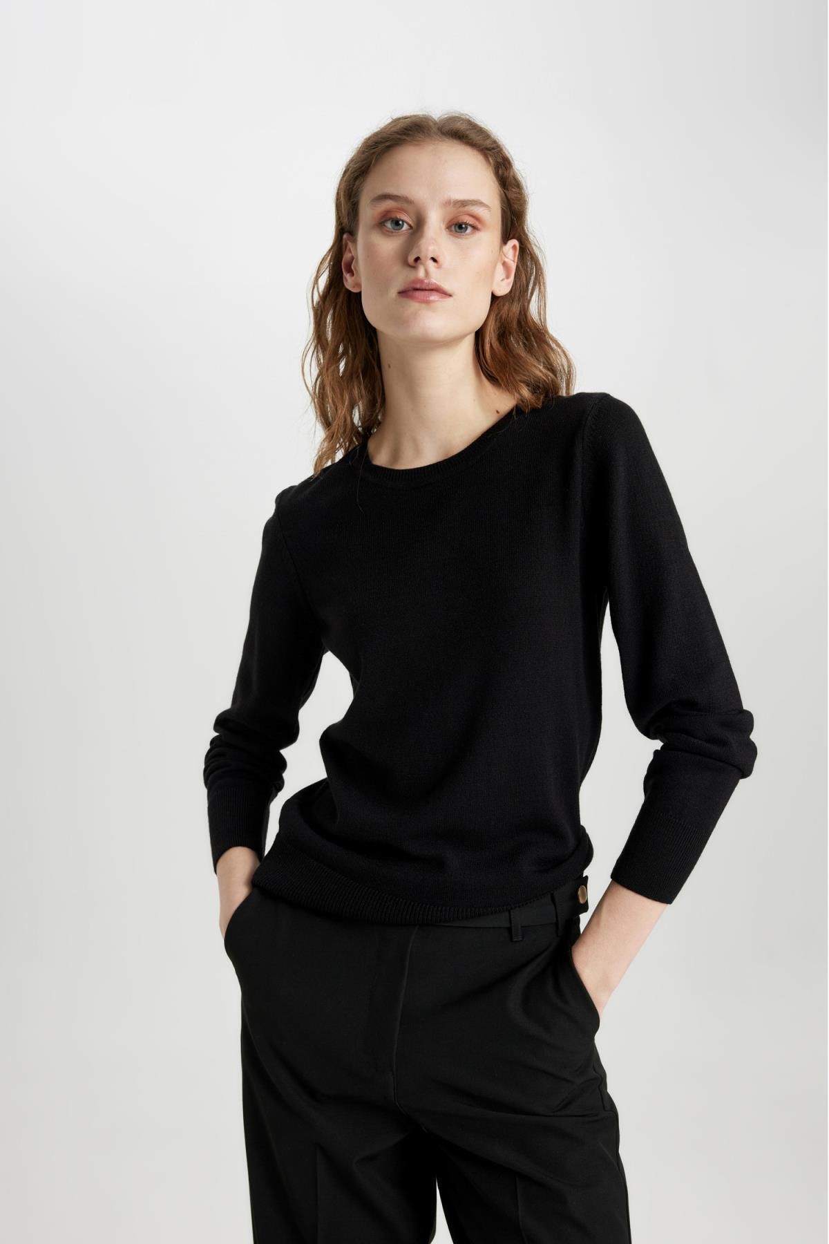 Regular Fit Yumuşak Dokulu Bisiklet Yaka Basic Düz Triko Kazak F7091az24wn Regular Fit Yumuşak Dokulu Bisiklet Yaka Basic Düz Triko Kazak F7091az24wn
