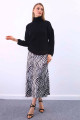 Zebra Desen Saten Etek