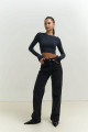 Mai Collection Mita Sırt Dekolteli Antrasit Bluz Mai Collection Mita Sırt Dekolteli Antrasit Bluz