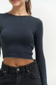 Mai Collection Mita Sırt Dekolteli Antrasit Bluz Mai Collection Mita Sırt Dekolteli Antrasit Bluz
