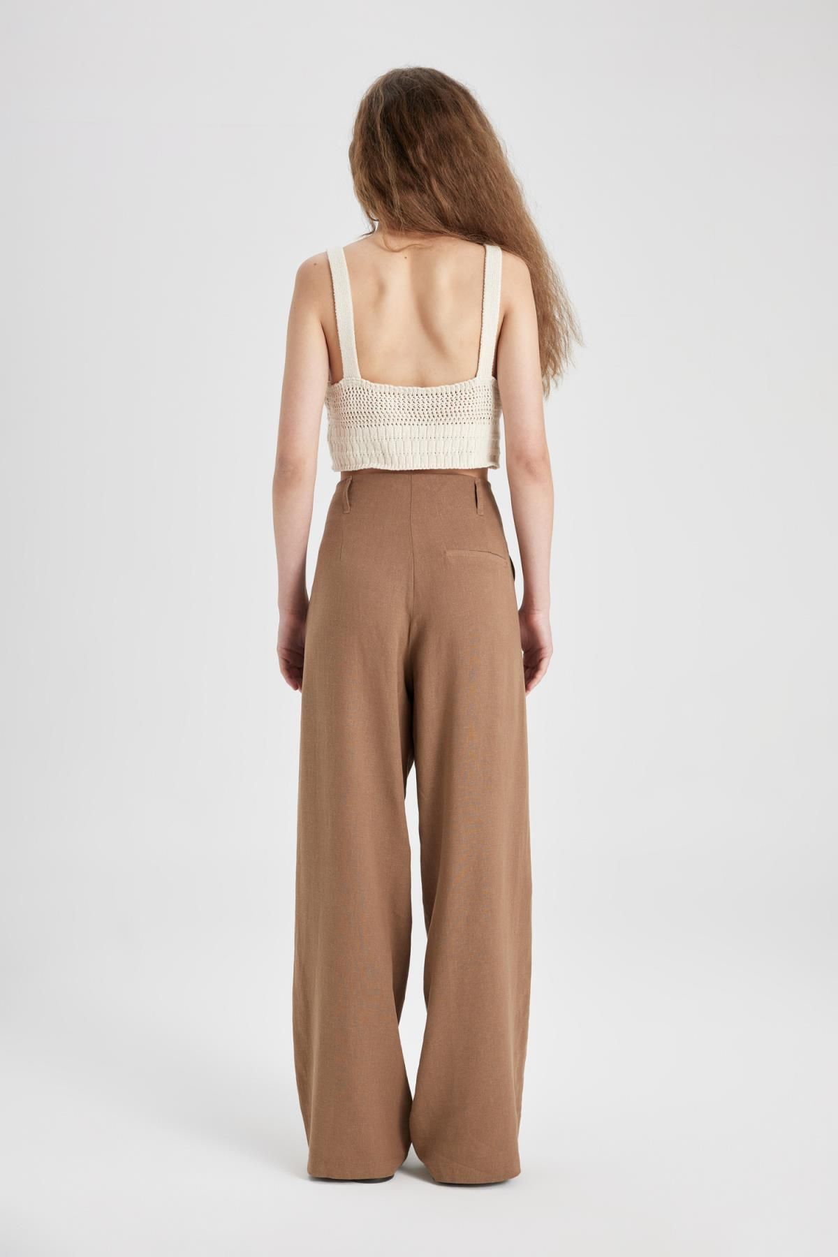 Keten Karışımlı Pantolon Wide Leg Çift Cepli Yüksek Bel Geniş Bol Paça Z5533az24sm Keten Karışımlı Pantolon Wide Leg Çift Cepli Yüksek Bel Geniş Bol Paça Z5533az24sm