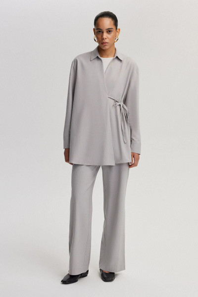 KRUVAZE BAĞLAMA DETAYLI KİMONO PANTOLON TAKIM