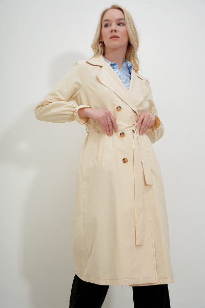 Şal Yaka Kol Lastik TRENÇKOT Şal Yaka Kol Lastik TRENÇKOT