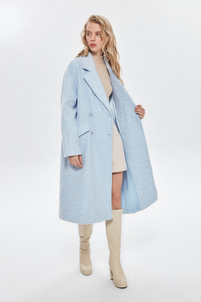 Kırçıllı Oversize Kaban Mavi Kırçıllı Oversize Kaban Mavi
