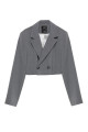 Vatka Detaylı Crop Blazer Ceket Gri Vatka Detaylı Crop Blazer Ceket Gri