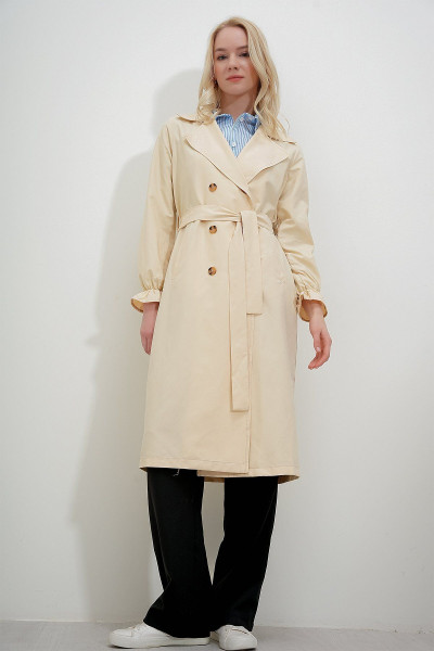 Şal Yaka Kol Lastik TRENÇKOT Şal Yaka Kol Lastik TRENÇKOT