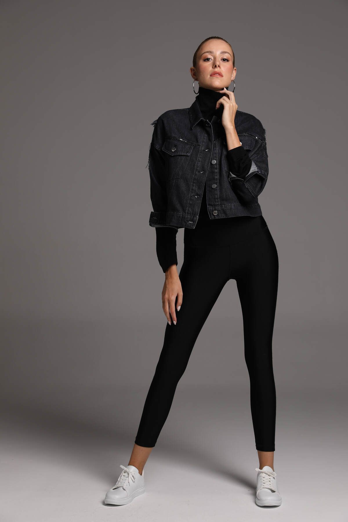 Püsküllü Denim Ceket