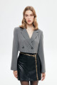 Vatka Detaylı Crop Blazer Ceket Gri Vatka Detaylı Crop Blazer Ceket Gri