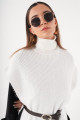Yanı Yırtmaçlı Triko Tunik-Krem 22F1SD001-195 Yanı Yırtmaçlı Triko Tunik-Krem 22F1SD001-195
