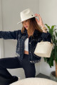 Tasarım Cep Ve Silver Zımba Detay Crop Jean Ceket