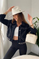 Tasarım Cep Ve Silver Zımba Detay Crop Jean Ceket