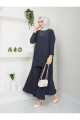 Yeni Sezon Çok Rahat Şık Etek Görünümlü Pantolon Tunik Ela Takım ??