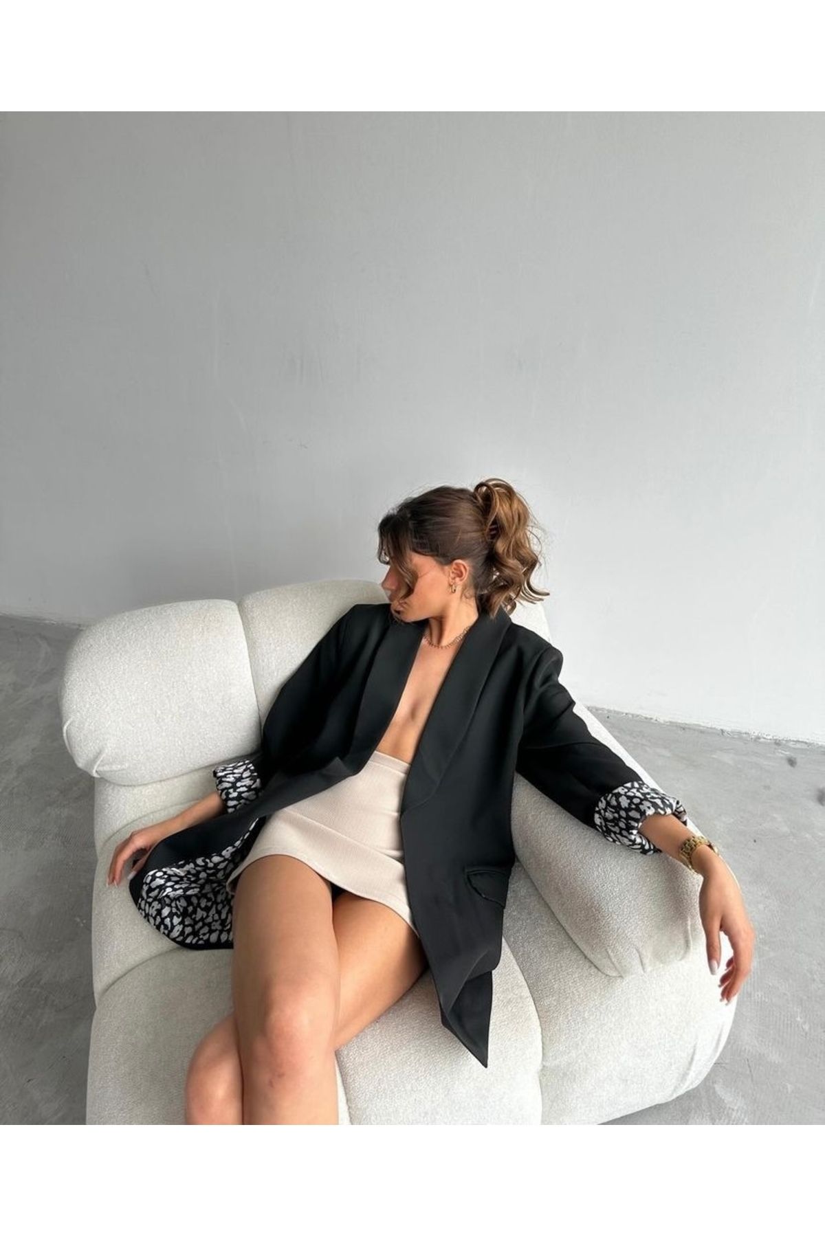 Leopar Klasik Blazer Ceket Leopar Klasik Blazer Ceket