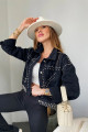 Tasarım Cep Ve Silver Zımba Detay Crop Jean Ceket