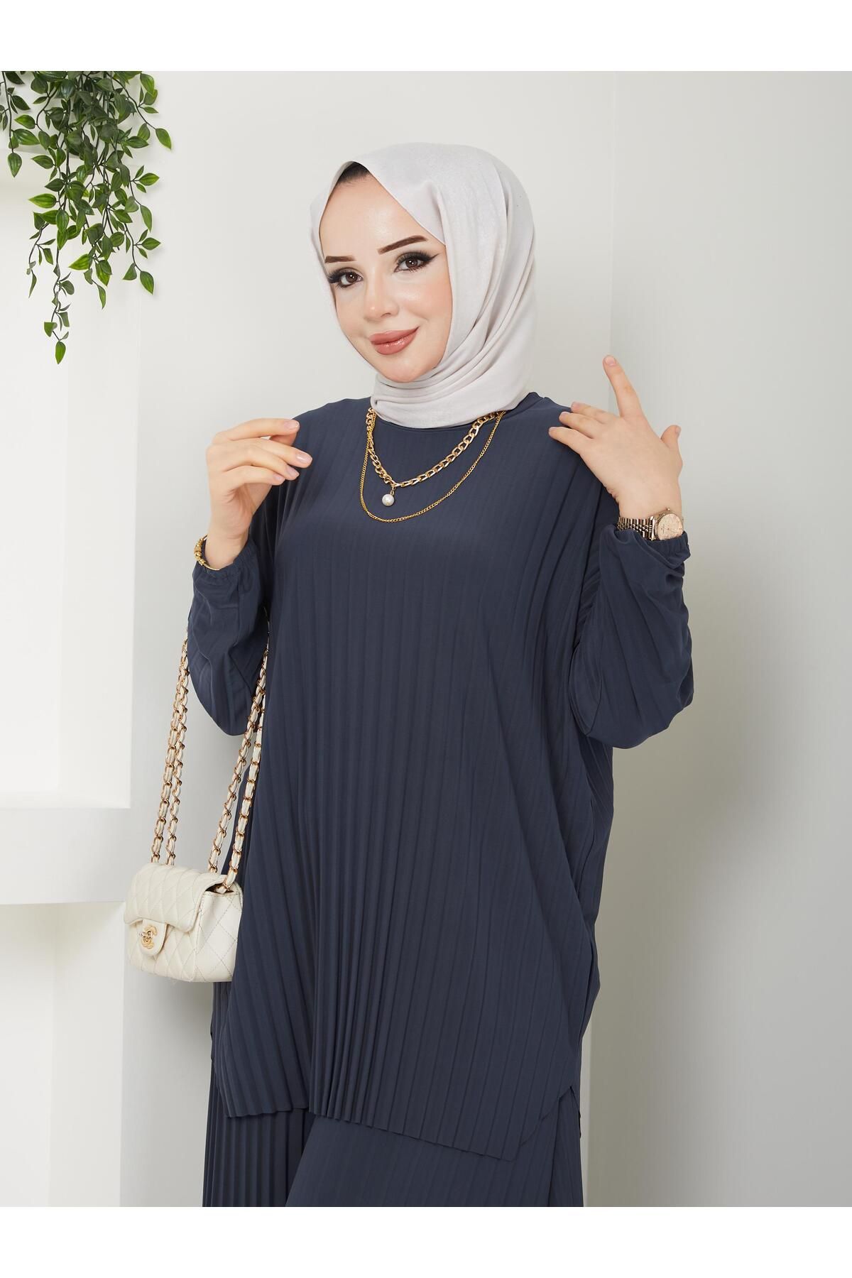 Yeni Sezon Çok Rahat Şık Etek Görünümlü Pantolon Tunik Ela Takım ??