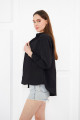 Kadın Siyah Oversize Uzun Basic Gömlek