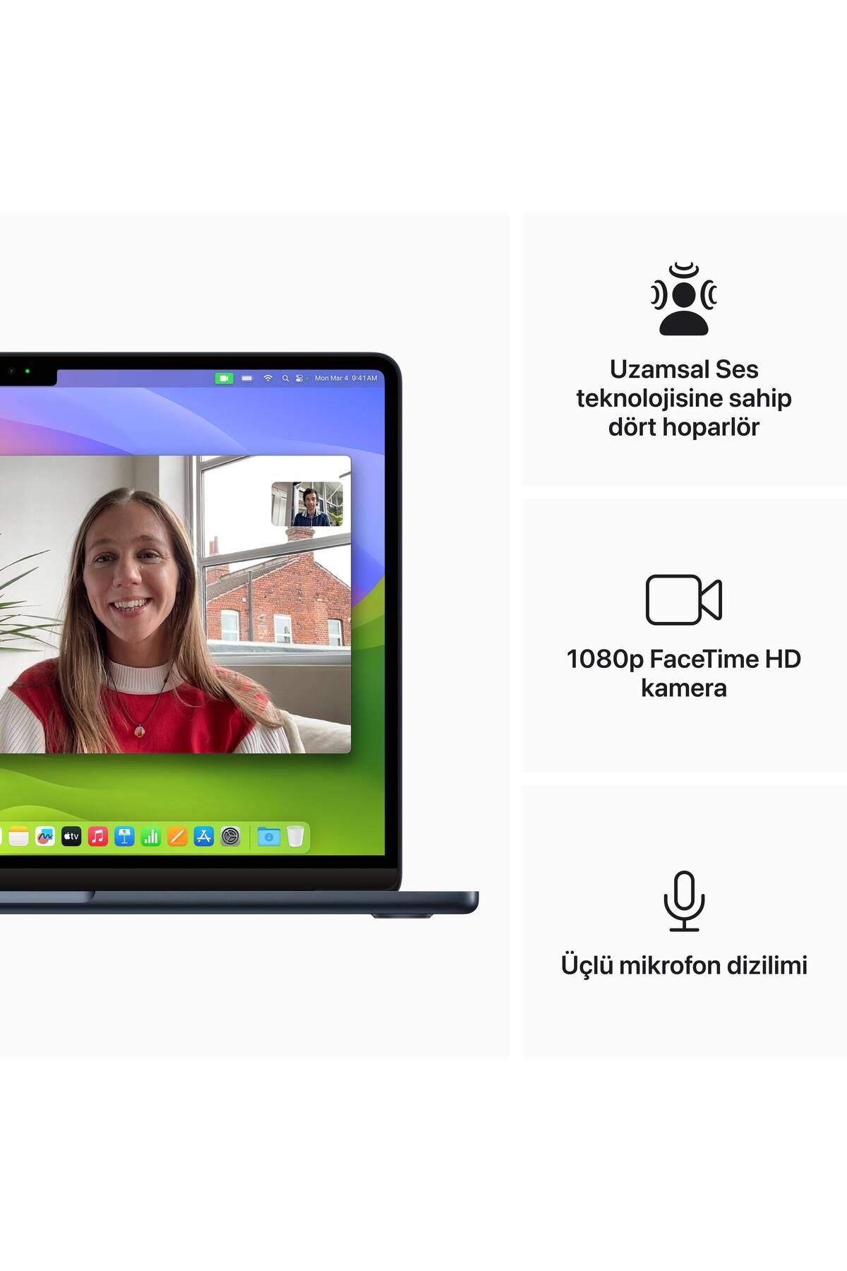 MacBook Air 13 inç M3 Çip 8 CPU 10 GPU 16GB Bellek 512GB SSD macOS Taşınabilir Bilgisayar MXCV3TU/A MacBook Air 13 inç M3 Çip 8 CPU 10 GPU 16GB Bellek 512GB SSD macOS Taşınabilir Bilgisayar MXCV3TU/A