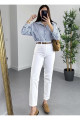 Mona Beyaz Mom Jean Kadın Boyfriend Yüksek Bel Likralı Kot Pantolon Mona Beyaz Mom Jean Kadın Boyfriend Yüksek Bel Likralı Kot Pantolon