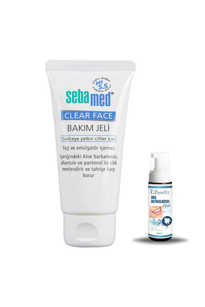 Clear Face Bakım Jeli 50 ml + Hediye Diş Beyazlatıcı Köpük Clear Face Bakım Jeli 50 ml + Hediye Diş Beyazlatıcı Köpük
