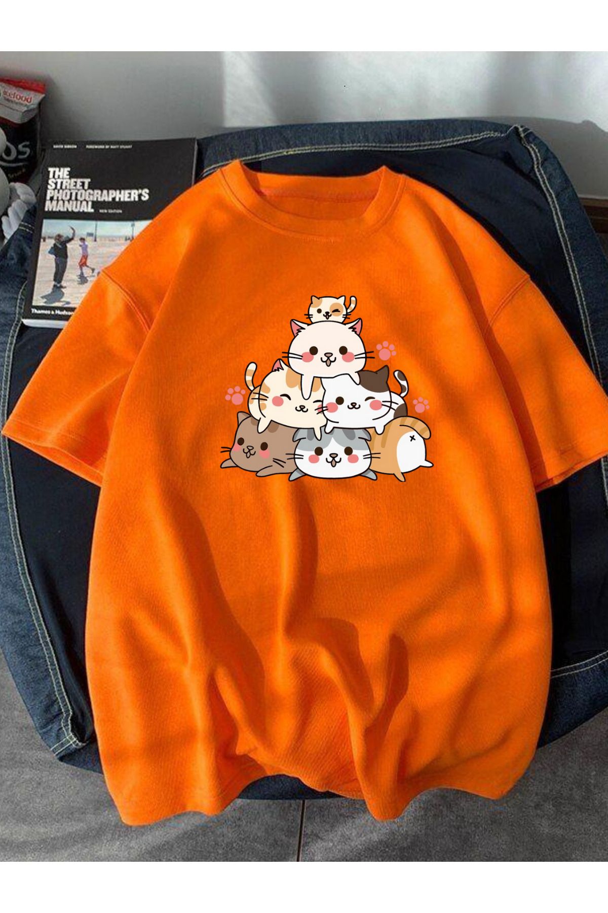 Unisex Cat Baskılı Tshirt Unisex Cat Baskılı Tshirt