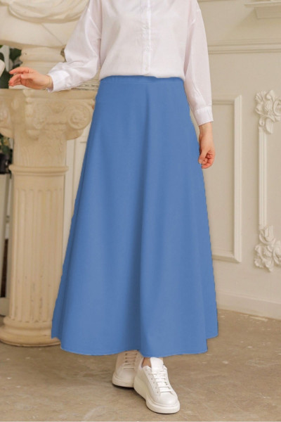 Puf Scuba Kloş Etek 771 - İndigo Puf Scuba Kloş Etek 771 - İndigo