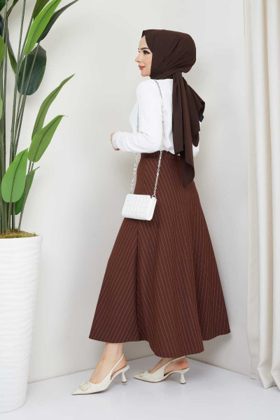 Puf Scuba CİZGİLİ  Etek Puf Scuba CİZGİLİ  Etek